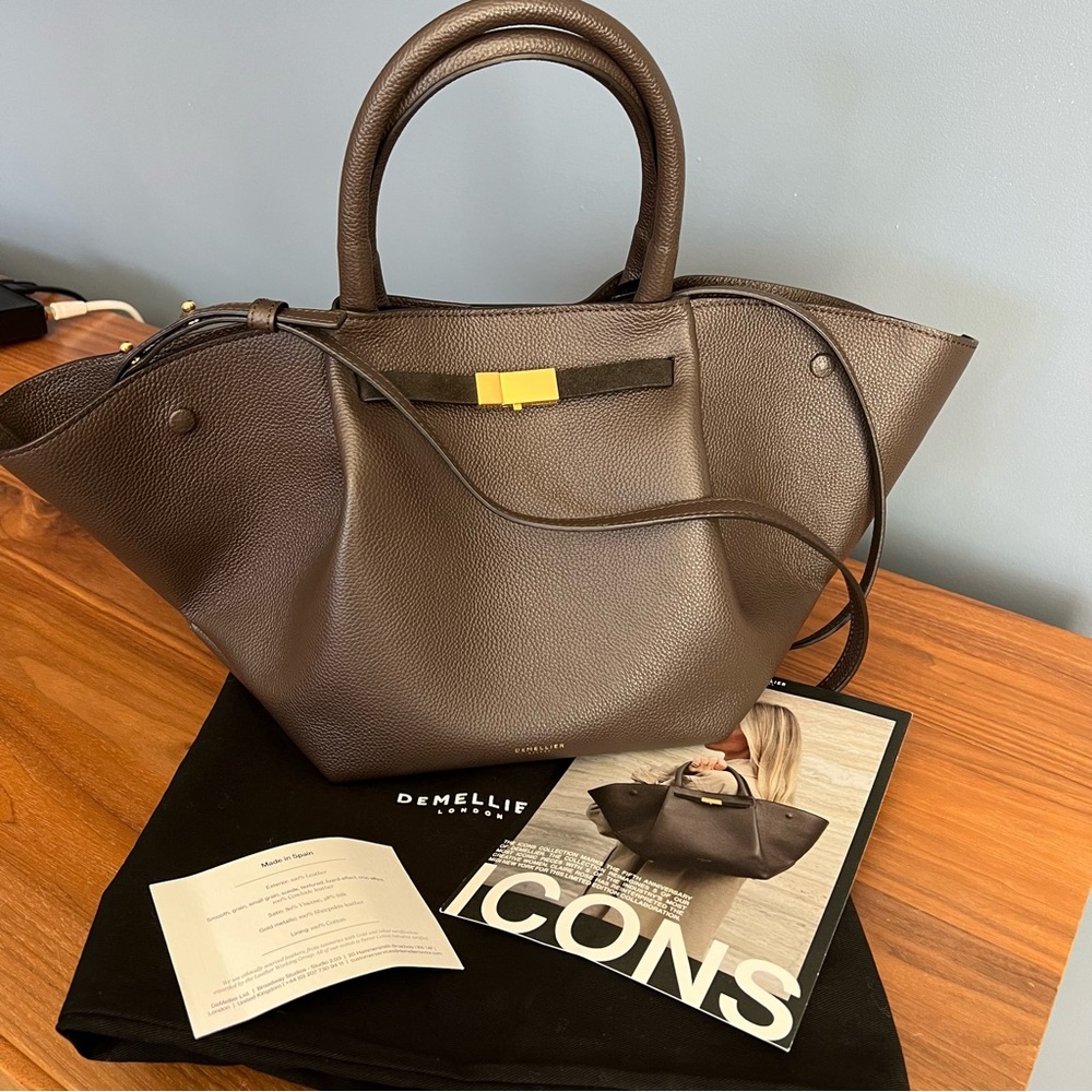 COPY - Demellier London x Claire Rose Icons LE Midi New York Bag Chocolate Leat…